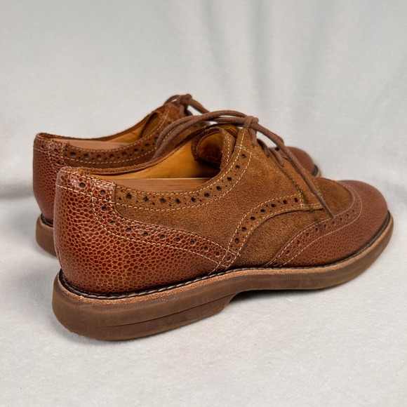 Sperry Gold Cup Bellingham Wingtip Derby Mens 7.5 M Brown Pebbled Leather Suede - Picture 5 of 12